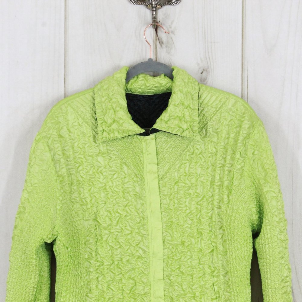UBU Green Black Reversible Quilted Crinkle Packable Jacket Size XL - Picture 3 of 12